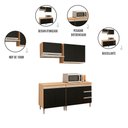Ver imagem 4 de Conjunto Kit Cozinha Balcão Pia sem Tampo Balcão Cooktop e 2 Armários Aéreos Compacta Ajl Móveis