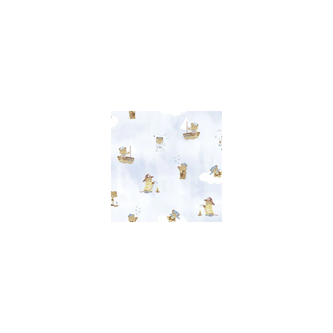 Papel de Parede Vinílico Infantil Azul Ursinhos Sonhos 4249