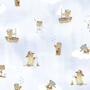 Ver imagem 1 de Papel de Parede Vinílico Infantil Azul Ursinhos Sonhos 4249