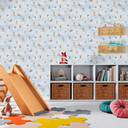 Ver imagem 2 de Papel de Parede Vinílico Infantil Azul Ursinhos Sonhos 4249