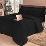 Kit 6 Pçs Colcha Dupla Face Casal Queen com Lençol Preto Cotex - 1