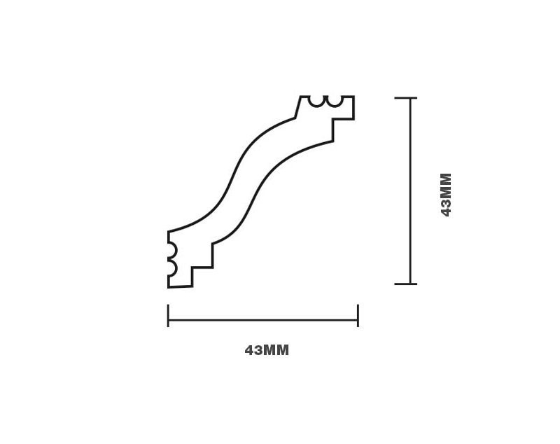 Rodateto em Poliestireno Floort 4,3cm - 4