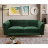 Sofá Living Camel 3 Lugares Via Encanto Veludo Verde Musgo - 5