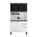 Ver imagem 1 de Kit de Cozinha Compacta em Aço 6 Portas 2 Gavetas Pratika Branco Preto - Itatiaia