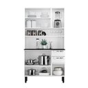 Ver imagem 3 de Kit de Cozinha Compacta em Aço 6 Portas 2 Gavetas Pratika Branco Preto - Itatiaia