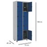 Armário Roupeiro Aço 8 Portas Guarda Volume Ea702 Azul - 4