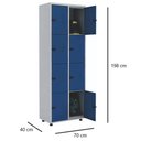 Ver imagem 4 de Armário Roupeiro Aço 8 Portas Guarda Volume Ea702 Azul