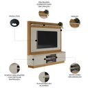Ver imagem 3 de Estante Painel para Tv 75 Pol 215cm Guape Nature/off Flex L06 - Mpozenato