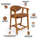 Ver imagem 4 de Kit 03 Banquetas Baixa para Cozinha Sala Jantar Bancada Cecília L02 Bouclê Terracota - Lyam Decor