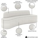 Ver imagem 3 de Sofá 5 Lugares para Sala de Estar Living 300cm Koane D06 Bouclê Off White - Mpozenato