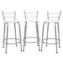 Ver imagem 1 de Kit 3 Banquetas para Balcão Flórida Prata 60cm Cozinha Gourmet Bistrô Bancada Piscina Área de Lazer