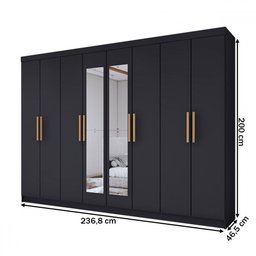 Guarda-roupa Casal Aurora 8 Portas 4 Gavetas com Espelho - Panorama Móveis - 4