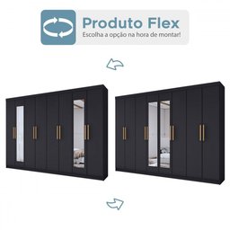Guarda-roupa Casal Aurora 8 Portas 4 Gavetas com Espelho - Panorama Móveis - 6