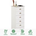 Ver imagem 5 de Cômoda Madeira Maciça 6 Gavetas Colmar Branco Idimex