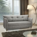 Ver imagem 2 de Sofá 3 Lugares Living para Sala Leblon 180cm Linho Cinza E03 - D’Rossi