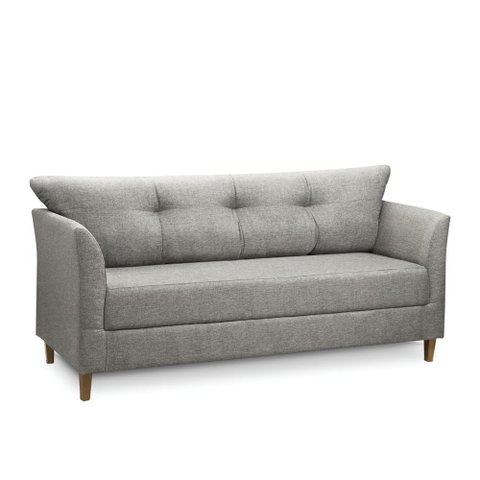 Sofá 3 Lugares Living para Sala Leblon 180cm Linho Cinza E03 - D’Rossi