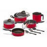 Conjunto de Panelas Elegan Vermelho 08 Peças Teflon - 1