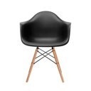 Ver imagem 4 de Conjunto De Jantar Mesa Redonda Eiffel Em Madeira 90Cm Amêndoa Com 4 Poltronas Pretas Cor: Preto