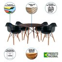 Ver imagem 6 de Conjunto De Jantar Mesa Redonda Eiffel Em Madeira 90Cm Amêndoa Com 4 Poltronas Pretas Cor: Preto