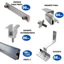 Ver imagem 2 de Kit Estrutura Fixador Linha C 1,20m para 04 Placas Painel Solar Alumínio e Inox | Telha Cerâmica Cim