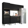 Armário de Cozinha Completo 4 Peças Vollare Móveis Fiorello com 9 Portas e 3 Gavetas - Preto - 2