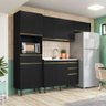 Armário de Cozinha Completo 4 Peças Vollare Móveis Fiorello com 9 Portas e 3 Gavetas - Preto - 1