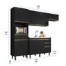 Armário de Cozinha Completo 4 Peças Vollare Móveis Fiorello com 9 Portas e 3 Gavetas - Preto - 8