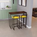 Ver imagem 2 de Bancada Cozinha Balcão Gourmet Imbúia 2 Banquetas Estofado Pt