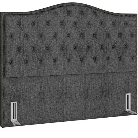 Cabeceira Cama Box Queen 160 Cm P05 Grécia Linho Cinza Escuro - Lyam Decor