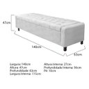 Ver imagem 7 de Kit Cabeceira e Calçadeira Baú Casal Everest P02 140 cm para cama Box Suede - Doce Sonho Móveis KIT
