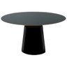 Mesa De Jantar Cone Redonda Em Fibra Com Base Preta E Tampo De Madeira - Madeira Preto TX - 1,00m - 3