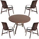 Ver imagem 1 de Jogo de Mesa Lótus 4 Lugares para Jardim com Cadeiras Confortáveis com Braços - Nossa Kasa