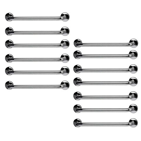 Barra de Apoio 60cm Aço Inox Kit 13 Unidades Suporte Gestante Banheiro Box Escada Corredor Corrimao 