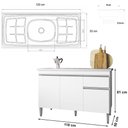 Ver imagem 2 de Balcão Tatiane com Pia e Cuba Ghelplus 120cm Branco Ajl Móveis