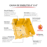12 Unidades Caixa de Luz Embutir em Alvenaria 4" X 4" Cor Amarelo Durín - 2
