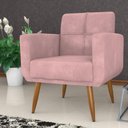 Ver imagem 1 de Poltrona Decorativa para Sala Lages Veludo Turkey Rosa