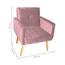 Ver imagem 3 de Poltrona Decorativa para Sala Lages Veludo Turkey Rosa