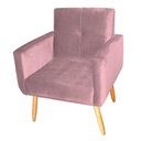 Ver imagem 2 de Poltrona Decorativa para Sala Lages Veludo Turkey Rosa