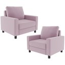 Ver imagem 1 de Kit 2 Poltronas Decorativas para e Recepção Malta L02 Suede Rosê - Lyam Decor