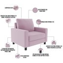 Ver imagem 4 de Kit 2 Poltronas Decorativas para e Recepção Malta L02 Suede Rosê - Lyam Decor