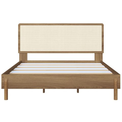 Cama Quenn Palhinha Oslo 27056 Pes Madeira 152 Cm Hanover Artesano