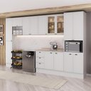 Ver imagem 1 de Cozinha Milla Laura Fresh 14 Portas 3 Gavetas MDF 370cm Branca