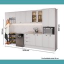Ver imagem 7 de Cozinha Milla Laura Fresh 14 Portas 3 Gavetas MDF 370cm Branca
