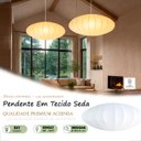 Ver imagem 2 de Luminária Pendente Tecido Seda Bubble 80 Cm Acienda Tec15