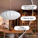 Ver imagem 3 de Luminária Pendente Tecido Seda Bubble 80 Cm Acienda Tec15