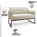 Ver imagem 3 de Kit Namoradeira e 1 Poltrona Decorativa Base Industrial Preta Maressa A19 Linho Grosso Bege - Ibiza