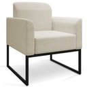 Ver imagem 6 de Kit Namoradeira e 1 Poltrona Decorativa Base Industrial Preta Maressa A19 Linho Grosso Bege - Ibiza