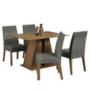 Ver imagem 2 de Conjunto Sala de Jantar Mesa Tampo de Madeira 4 Cadeiras Rustic/silver Agnes Madesa