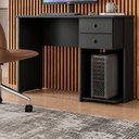 Ver imagem 3 de Mesa Escrivaninha Retangular Qmovi 2 Gavetas MDF 100cm Preto