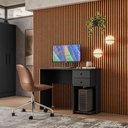Ver imagem 2 de Mesa Escrivaninha Retangular Qmovi 2 Gavetas MDF 100cm Preto